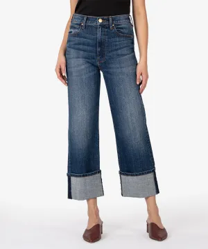 Karina Cuffed High Rise Wide Leg Denim