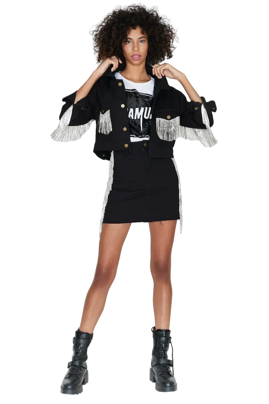 Karletto Forever Rhinestone Cotton Twill Jacket