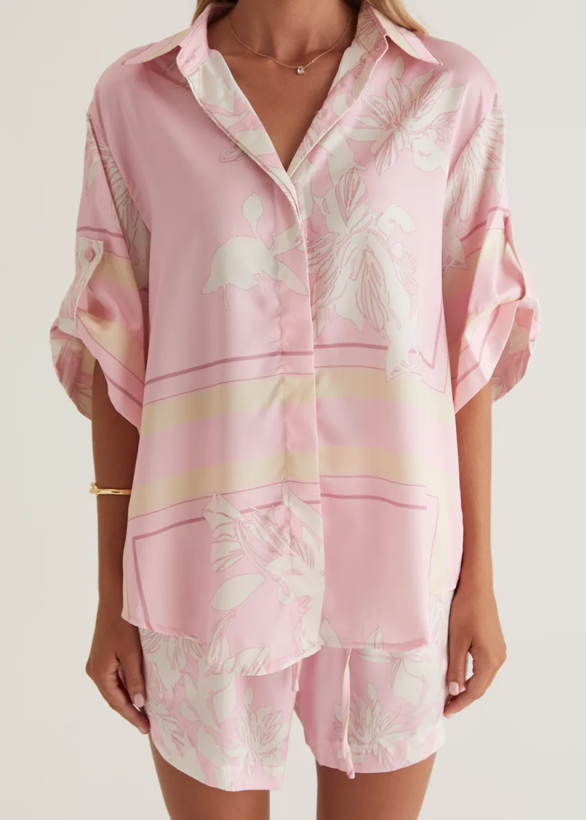 Kaycie Shirt - Pink Flowers