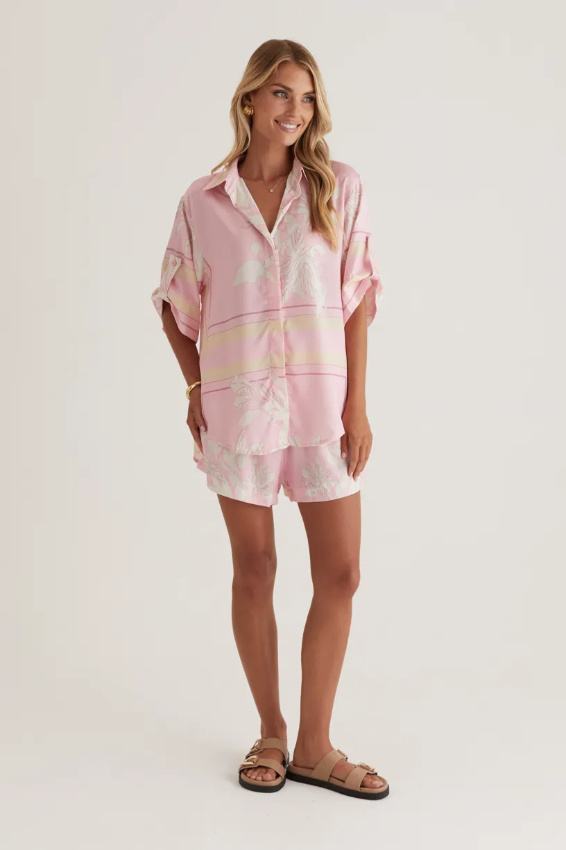 Kaycie Shirt - Pink Flowers