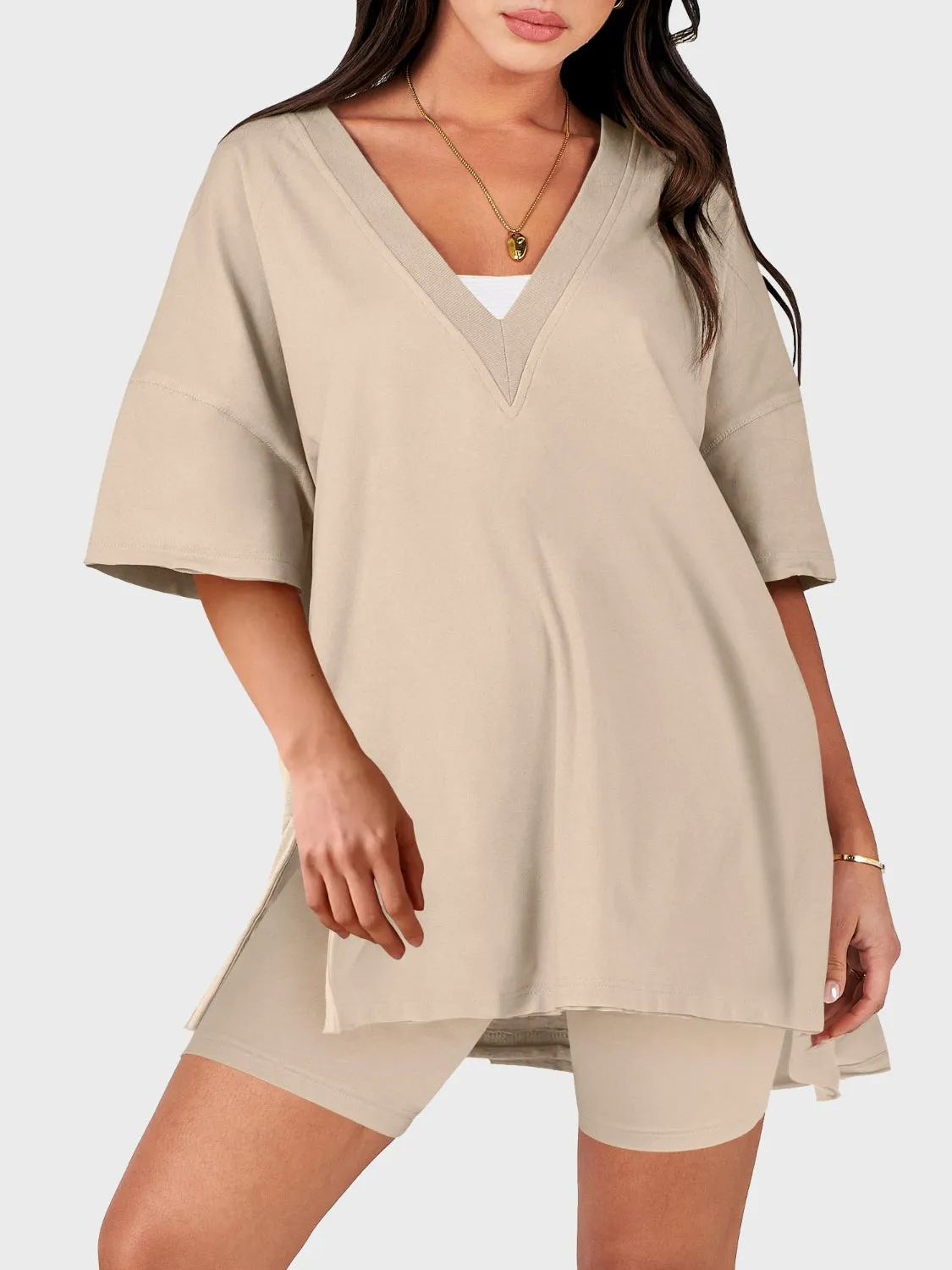 Kendal V-Neck Half Sleeve Top and Shorts Set
