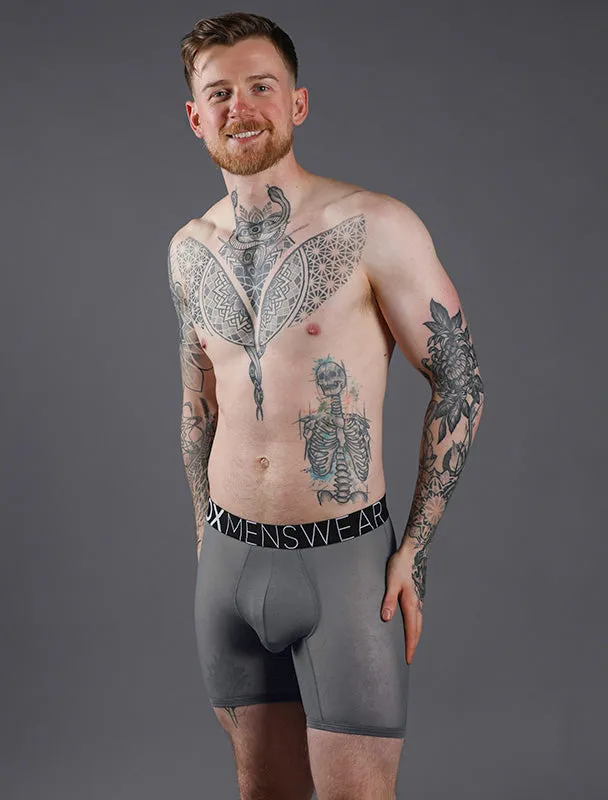 King Fit Mesh Panel - Transparent Crotch: Gun Metal Grey