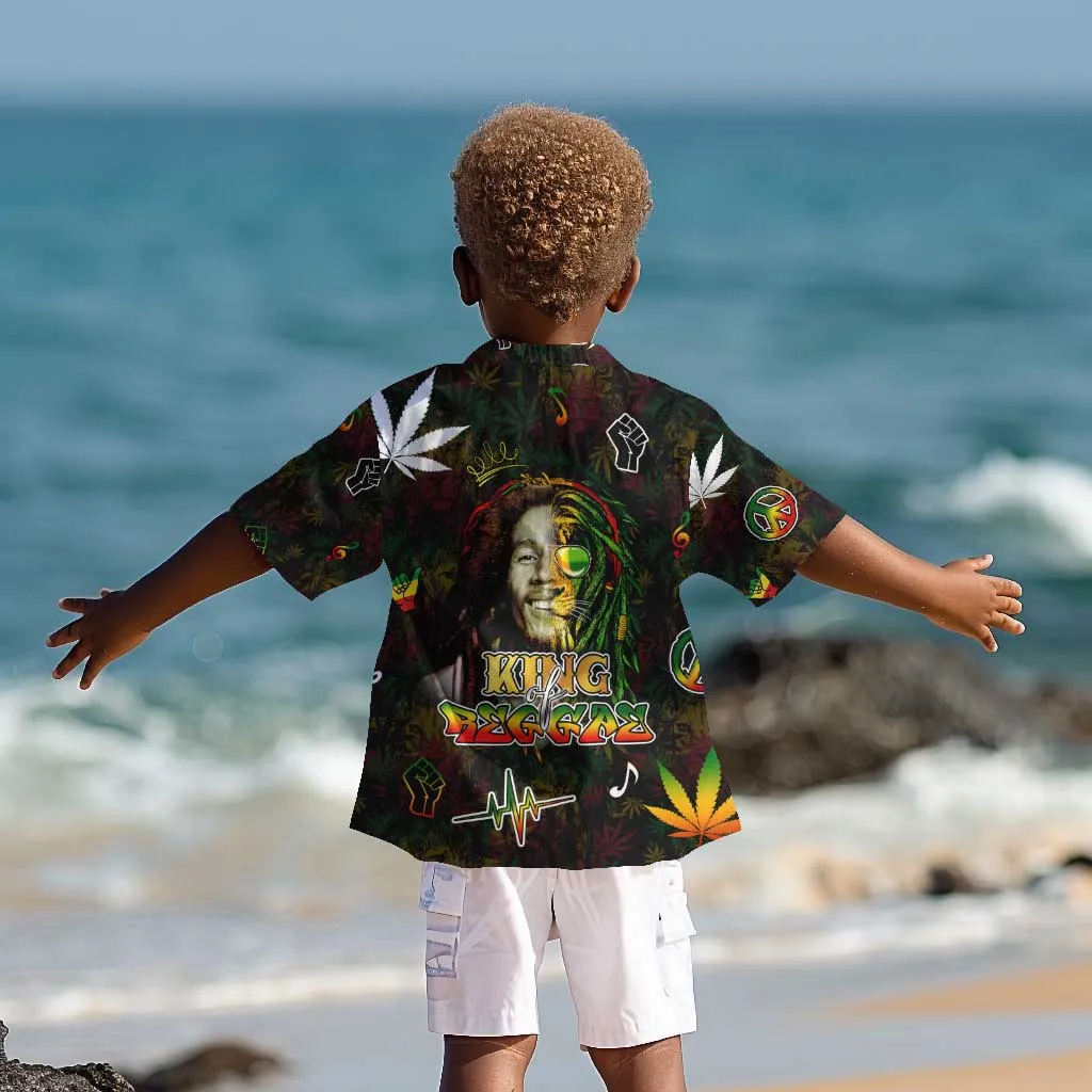 King Of Reggae Legend Bob Kid Hawaiian Shirt Peace and Love DT02