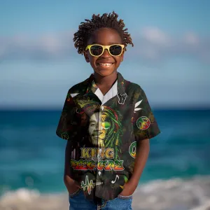 King Of Reggae Legend Bob Kid Hawaiian Shirt Peace and Love DT02