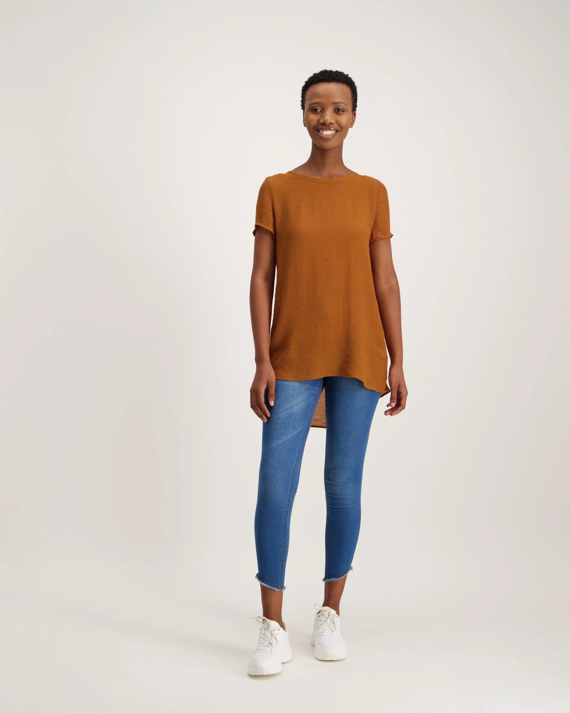 Ladies GV Layered Tunic Top - Tobacco