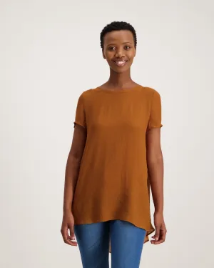 Ladies GV Layered Tunic Top - Tobacco