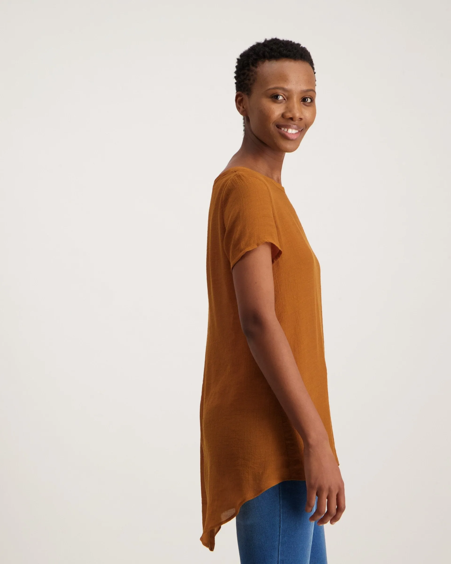 Ladies GV Layered Tunic Top - Tobacco