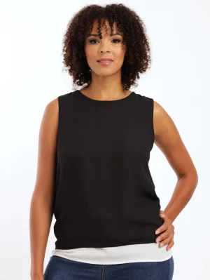 Ladies Layered Split Back Top