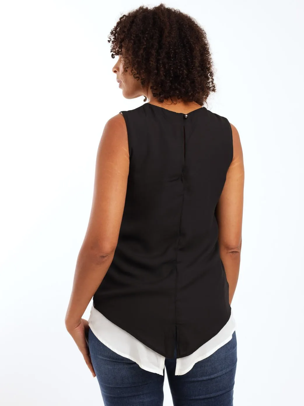 Ladies Layered Split Back Top