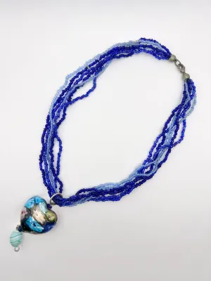 Layered Beaded Heart Choker