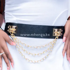 Layered chains Strechable Belt