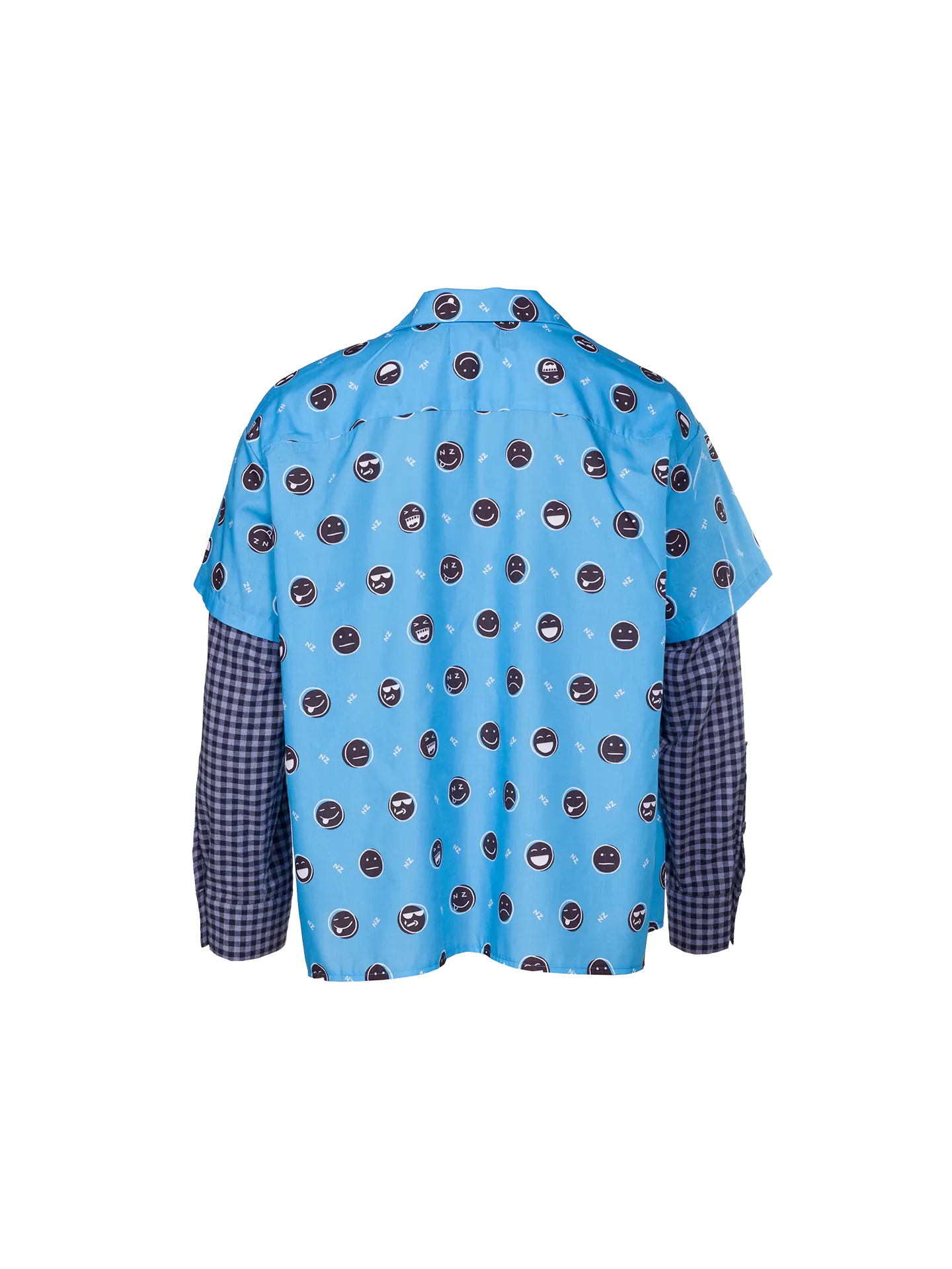 Layered Contrast-print Shirt