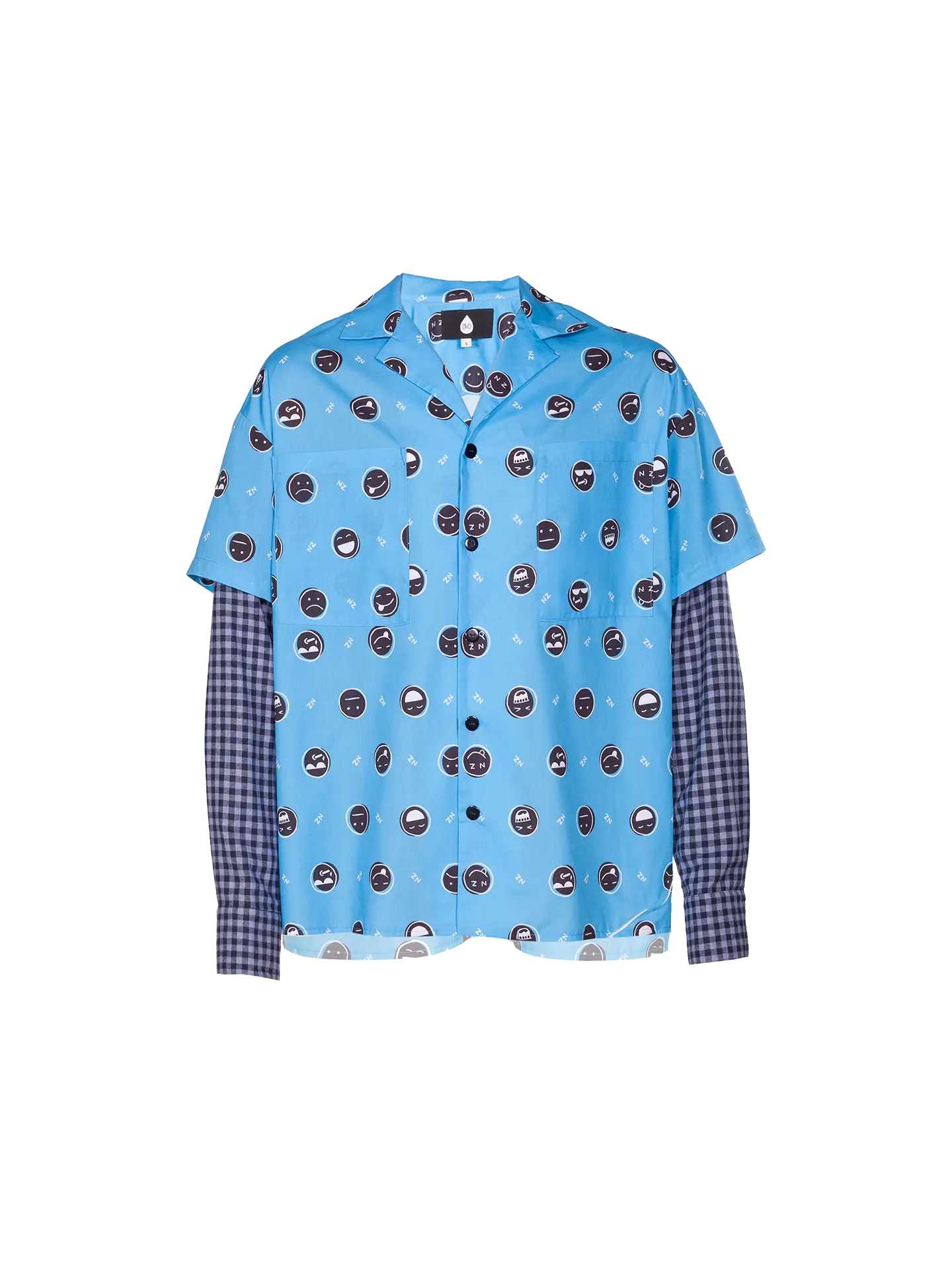 Layered Contrast-print Shirt