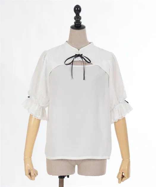 Layered Lace Short Sleeve Blouse
