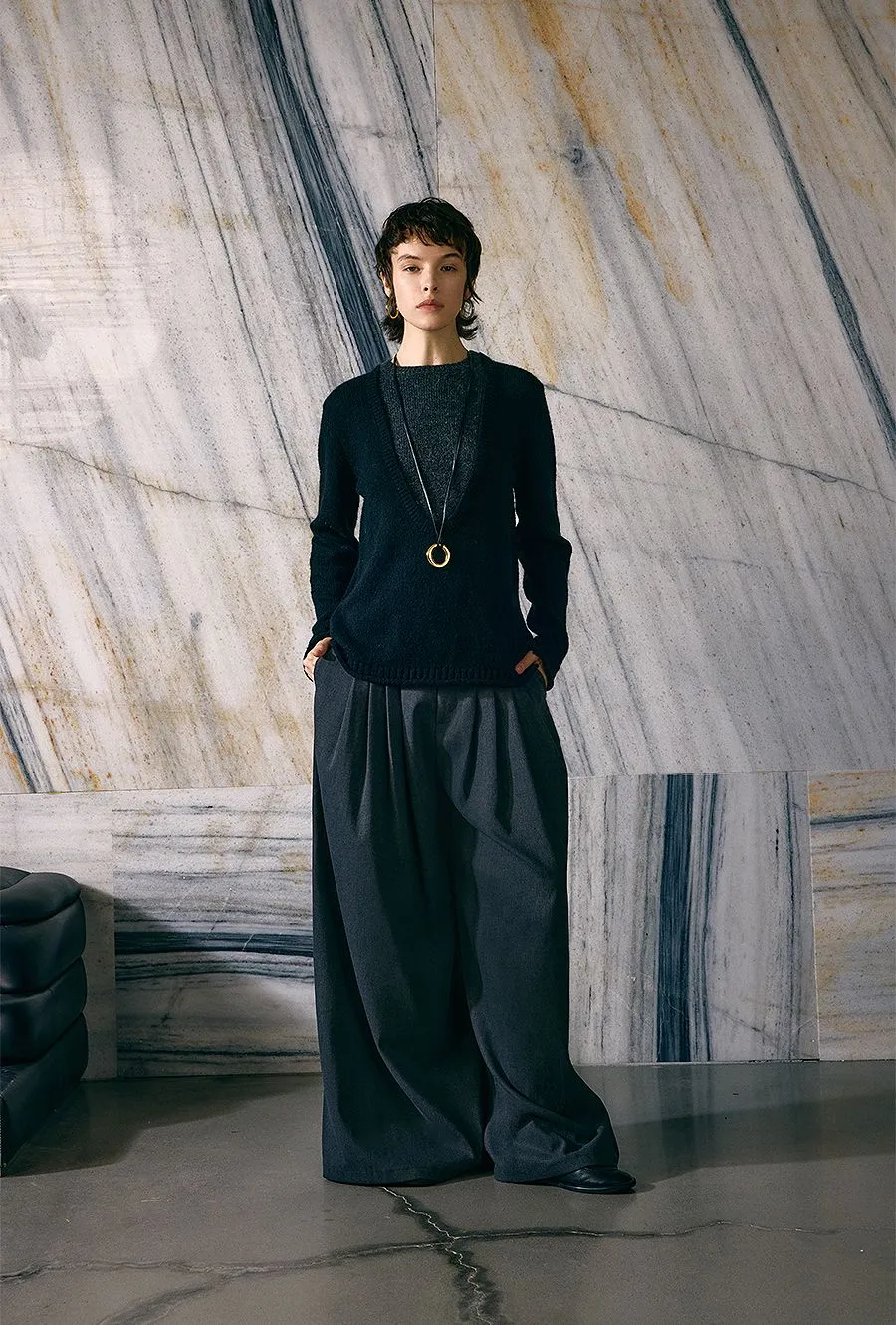 Layered Wool-Mohair Sweater