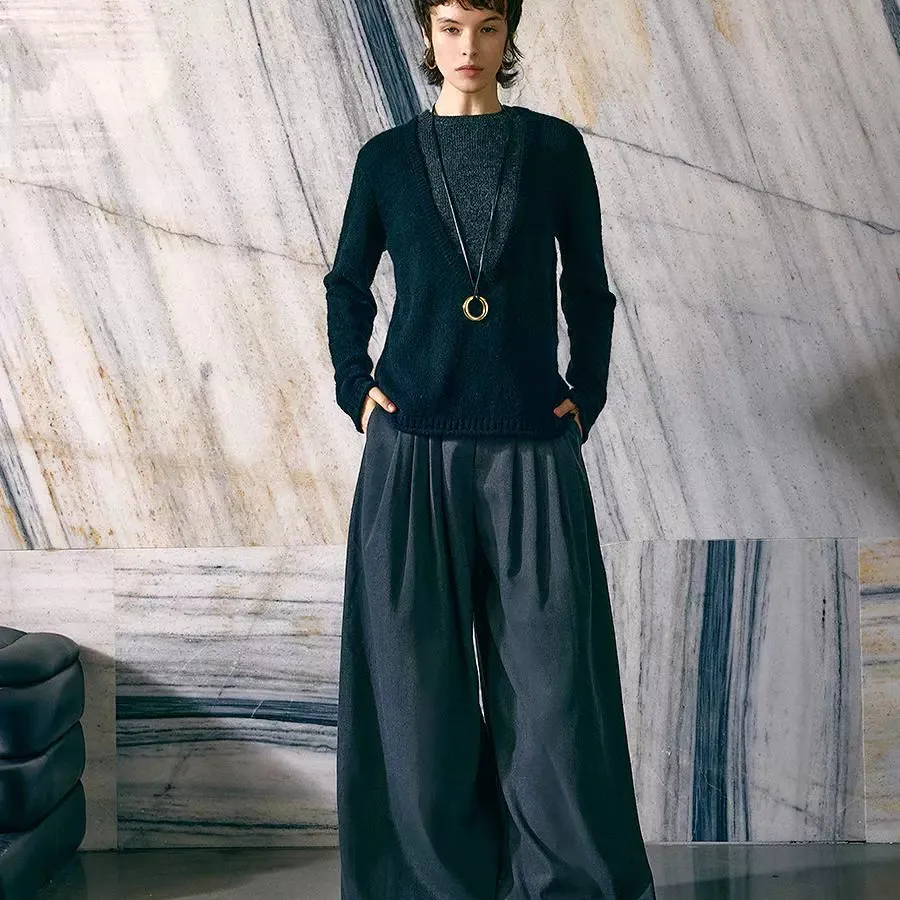 Layered Wool-Mohair Sweater