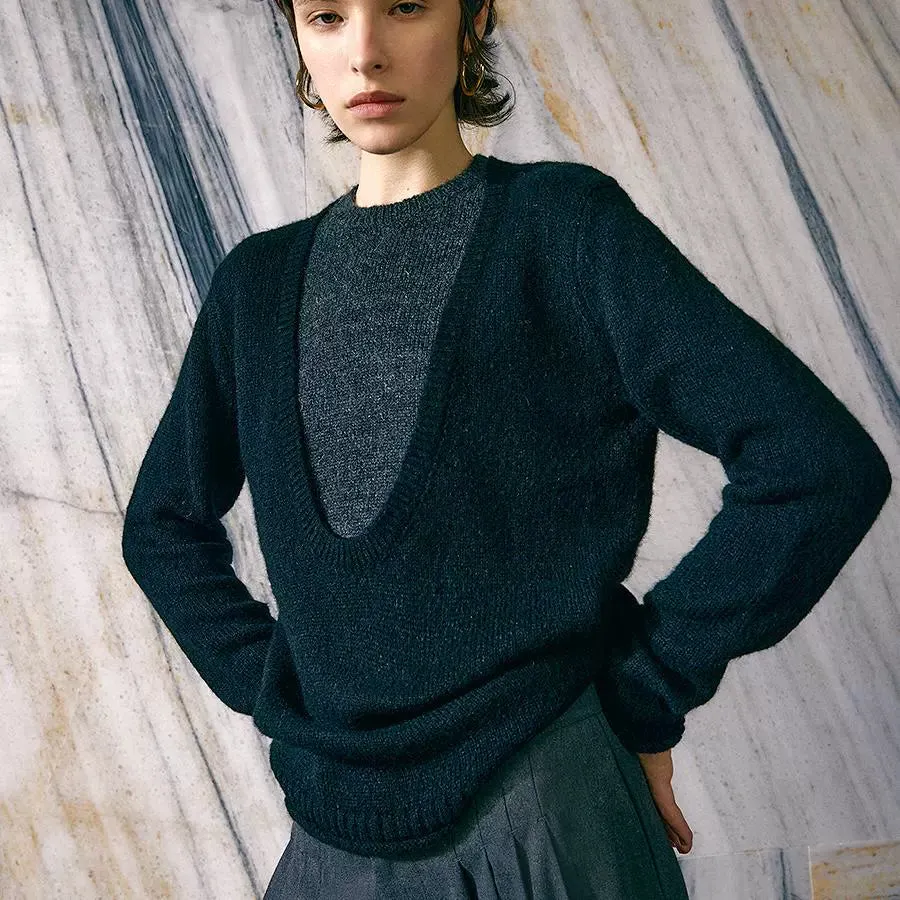 Layered Wool-Mohair Sweater