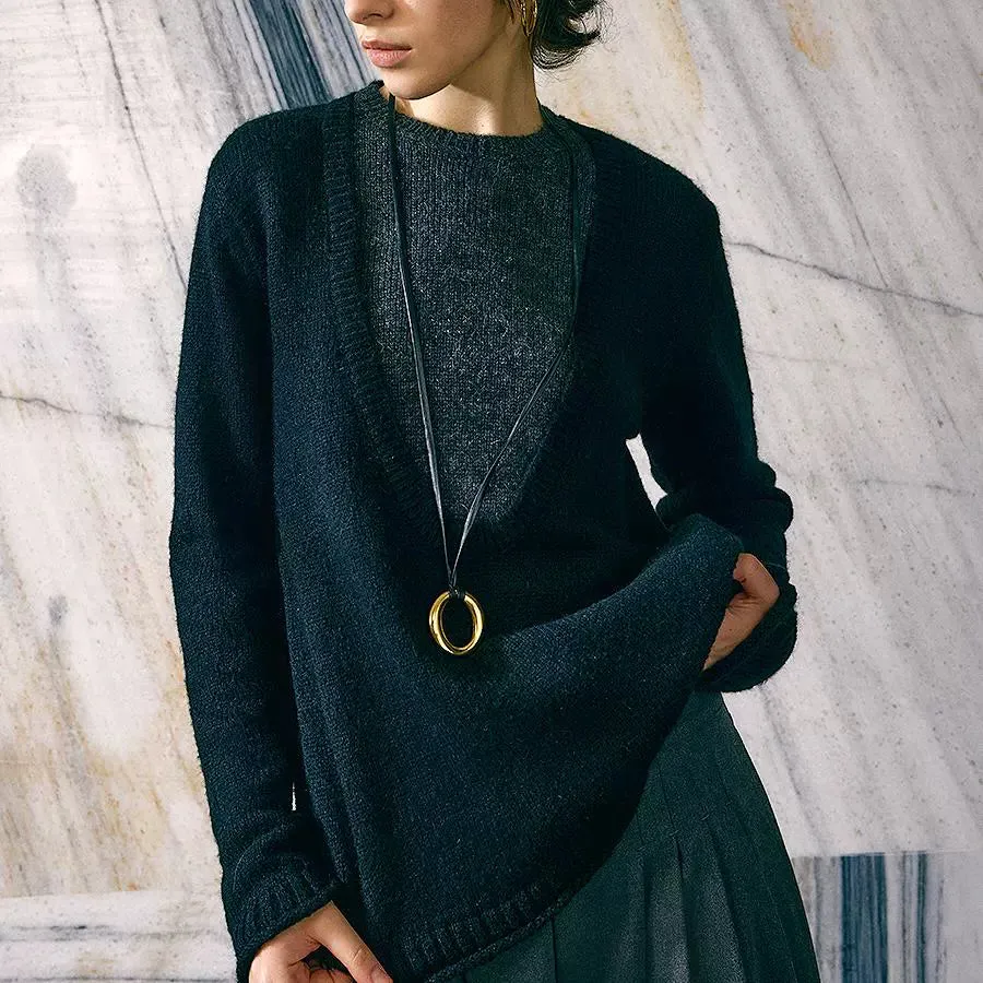 Layered Wool-Mohair Sweater