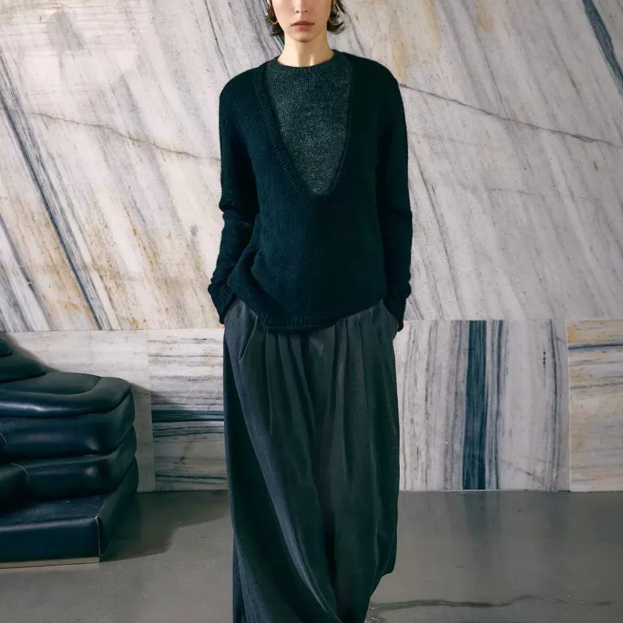 Layered Wool-Mohair Sweater