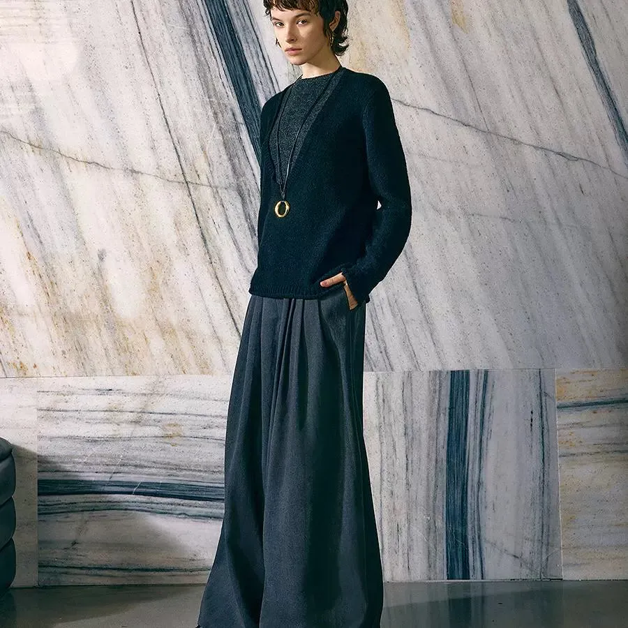 Layered Wool-Mohair Sweater