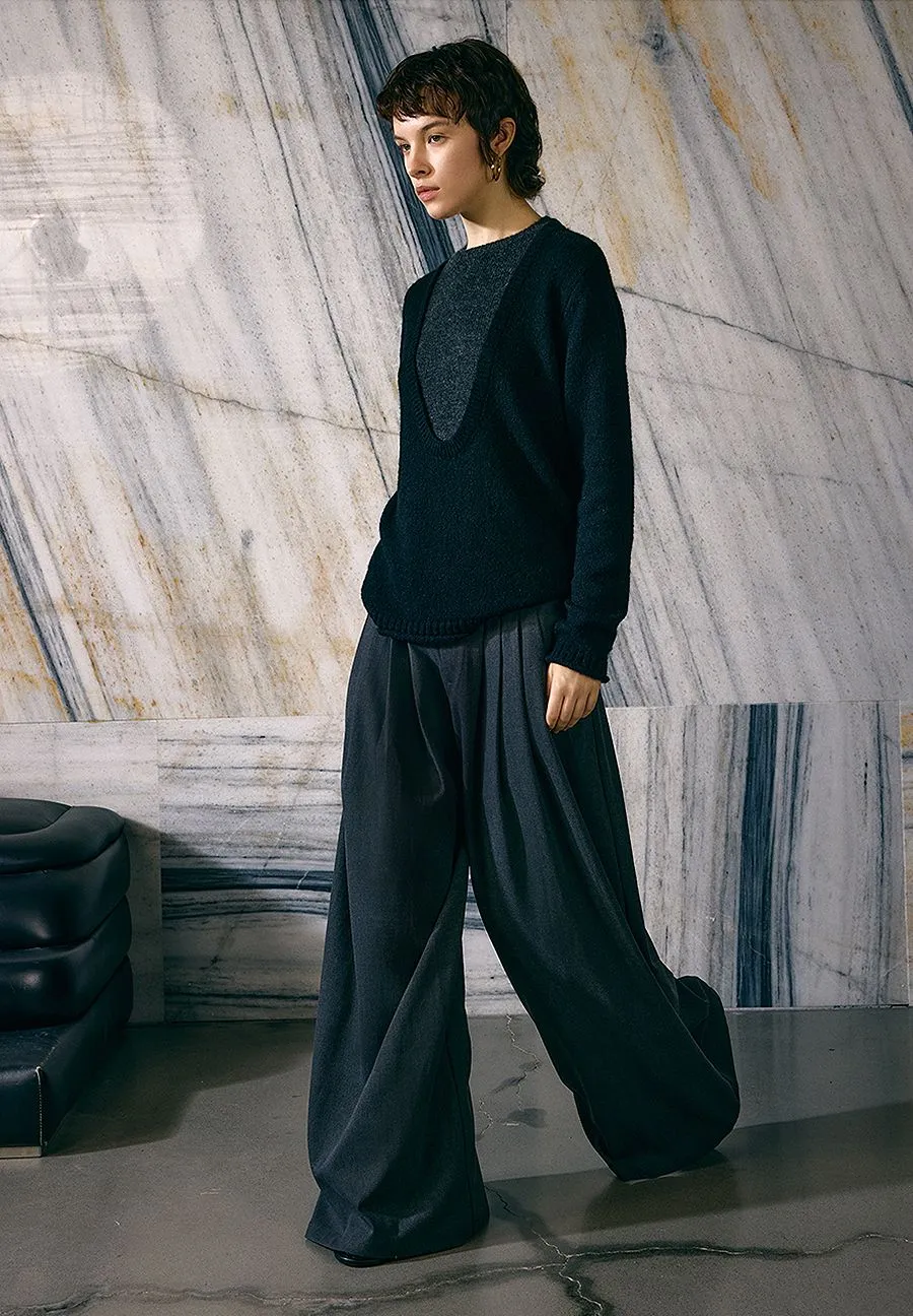 Layered Wool-Mohair Sweater
