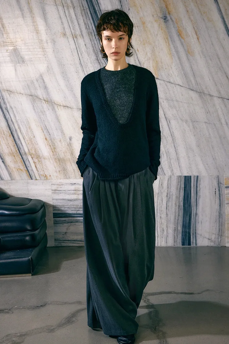 Layered Wool-Mohair Sweater