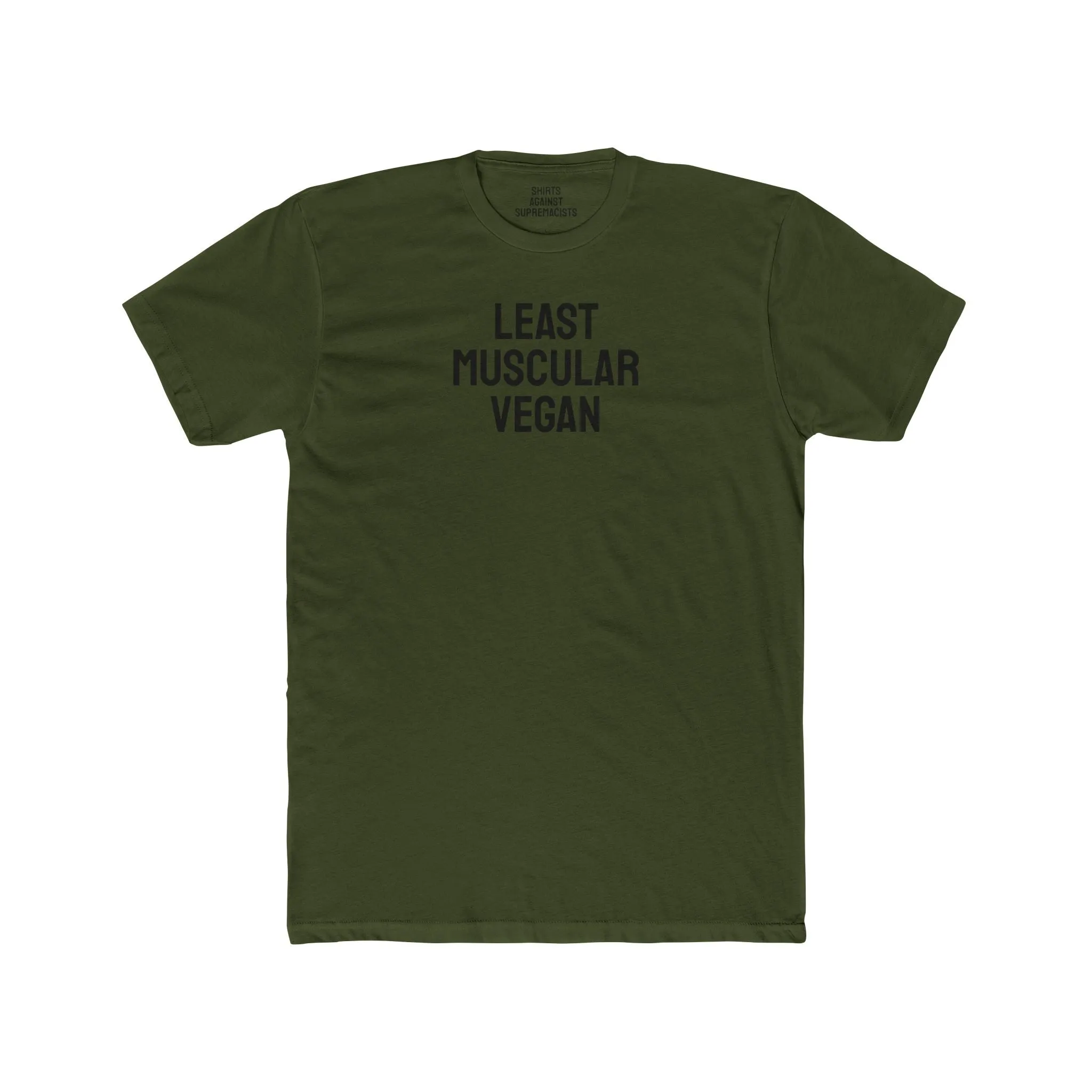 Least Muscular Vegan - Unisex Cotton Crew Tee