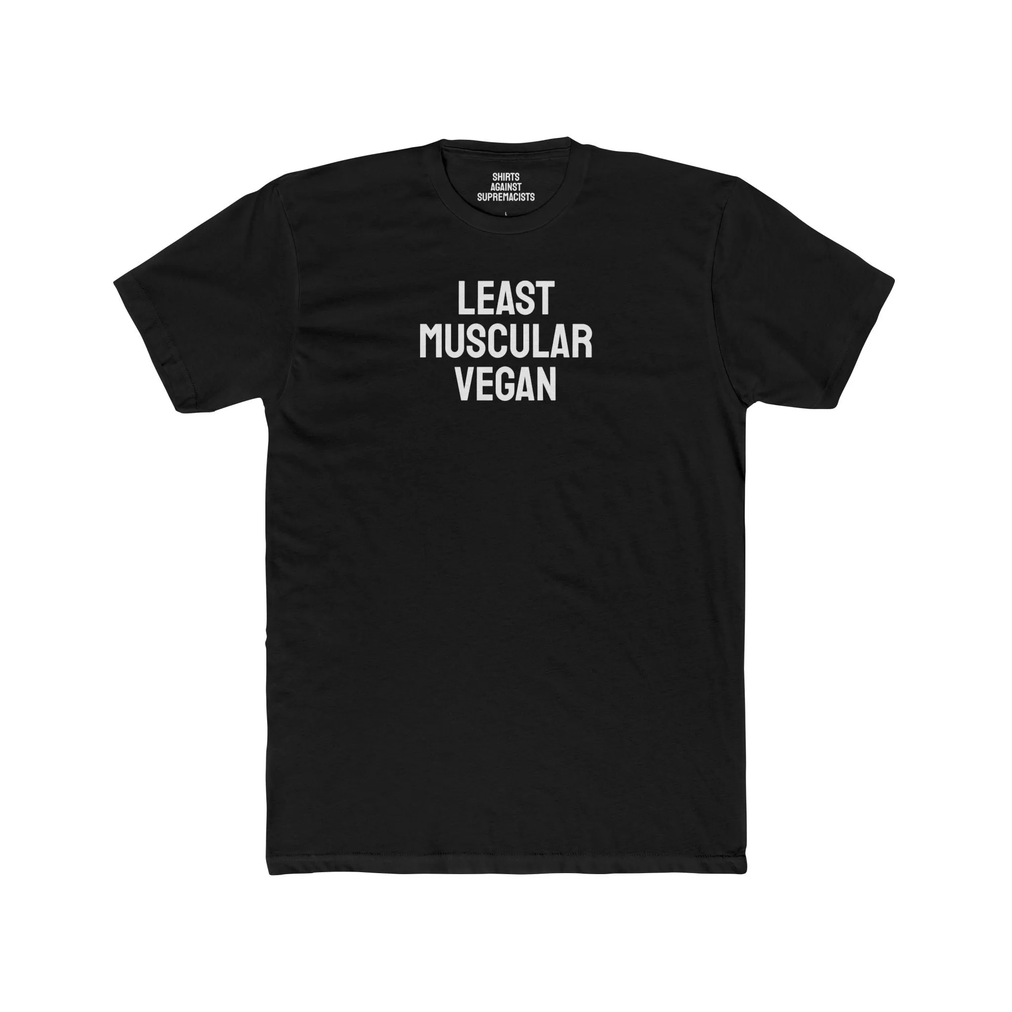 Least Muscular Vegan - Unisex Cotton Crew Tee