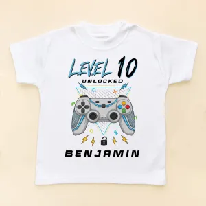 Level 10 Unlocked Gamer Birthday Personalised T Shirt