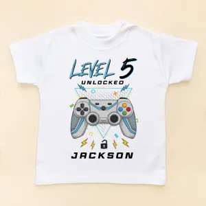 Level 5 Unlocked Gamer Birthday Personalised T Shirt