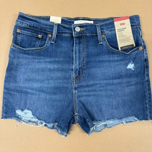 LEVIS HIGH RISE STRETCH DENIM SHORTS