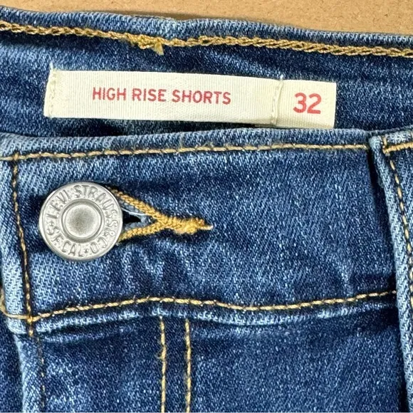 LEVIS HIGH RISE STRETCH DENIM SHORTS