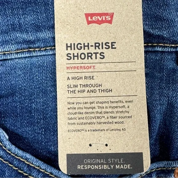 LEVIS HIGH RISE STRETCH DENIM SHORTS