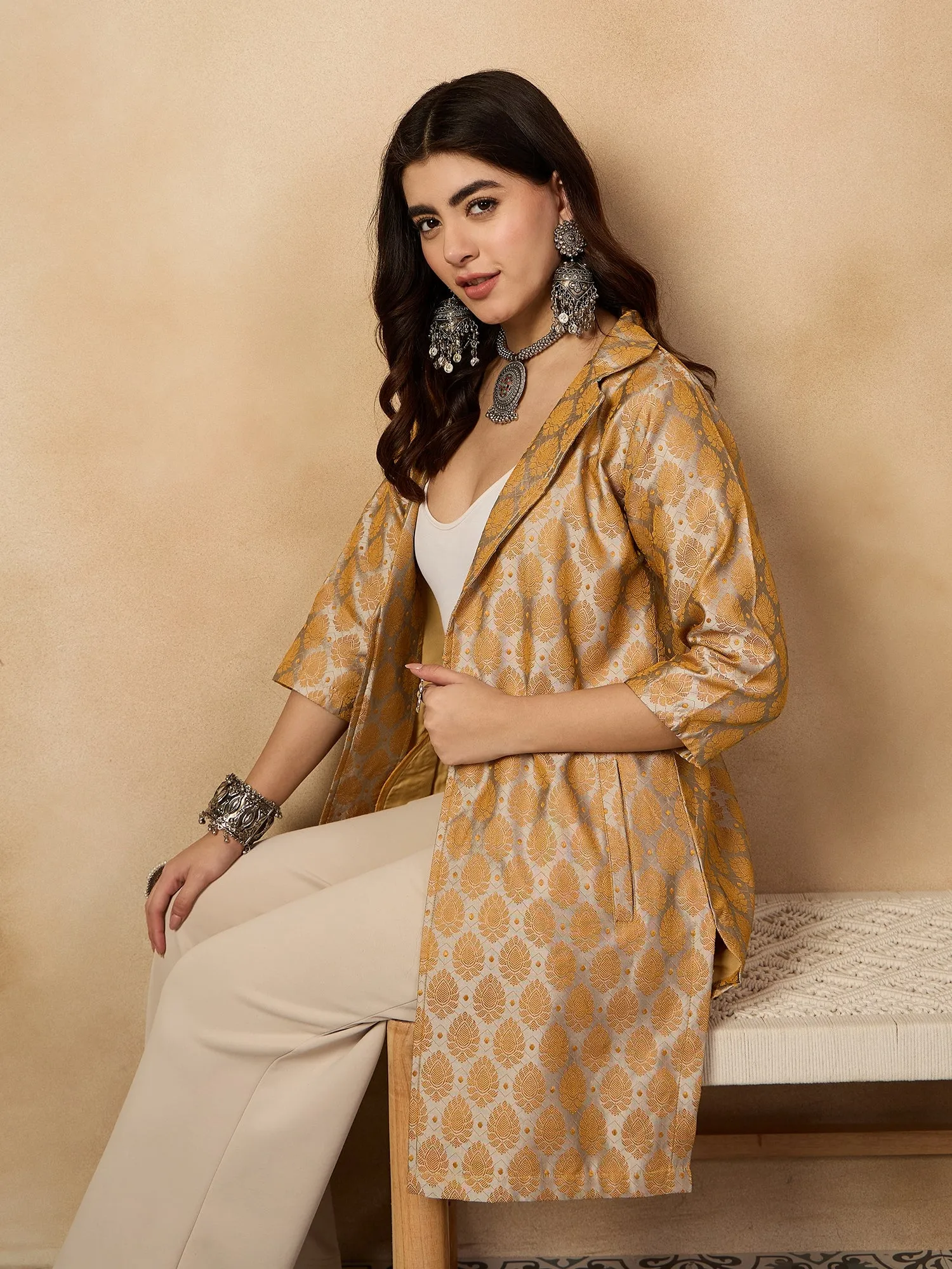 Light Grey Jacquard Jacket
