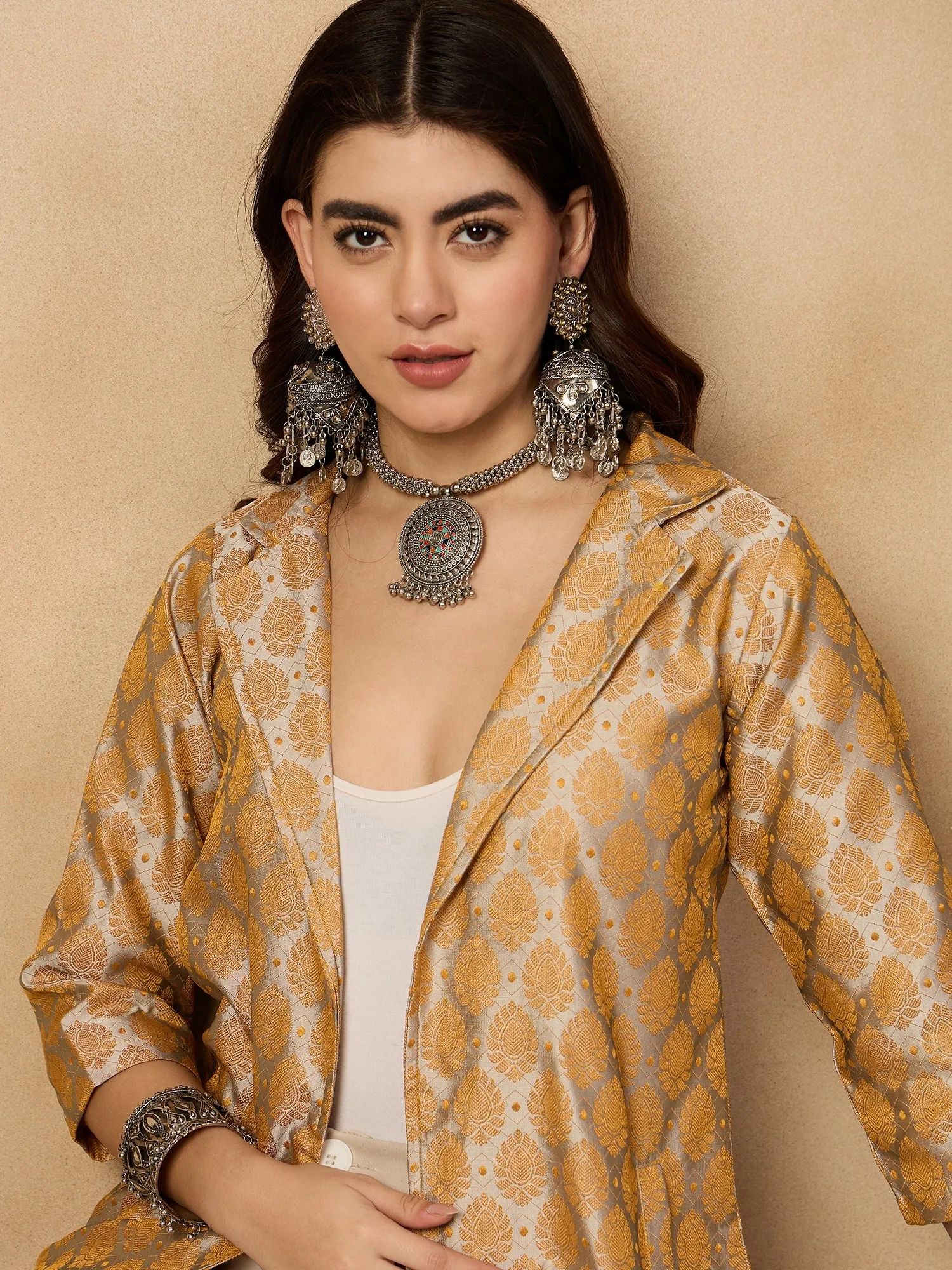 Light Grey Jacquard Jacket