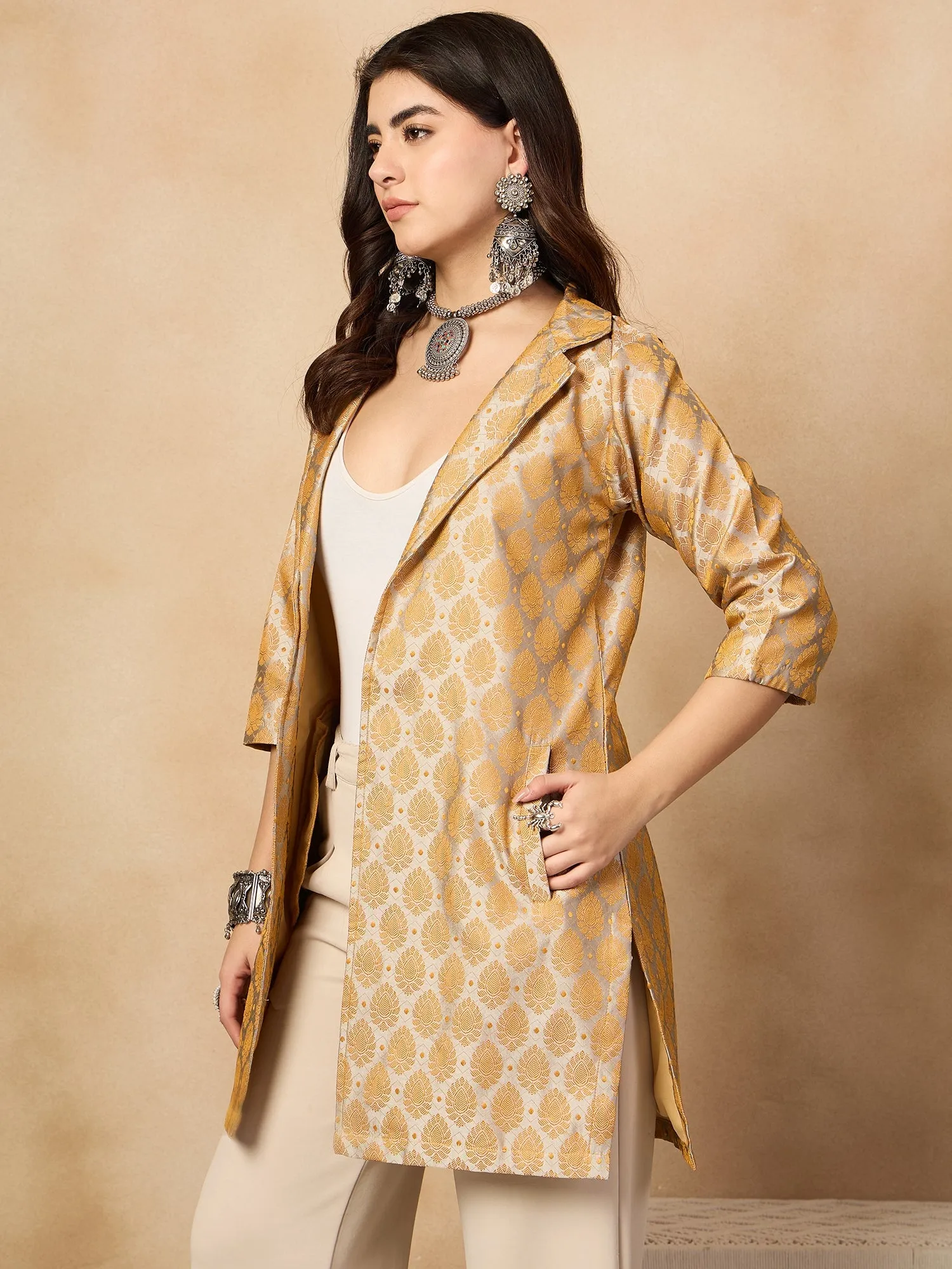 Light Grey Jacquard Jacket