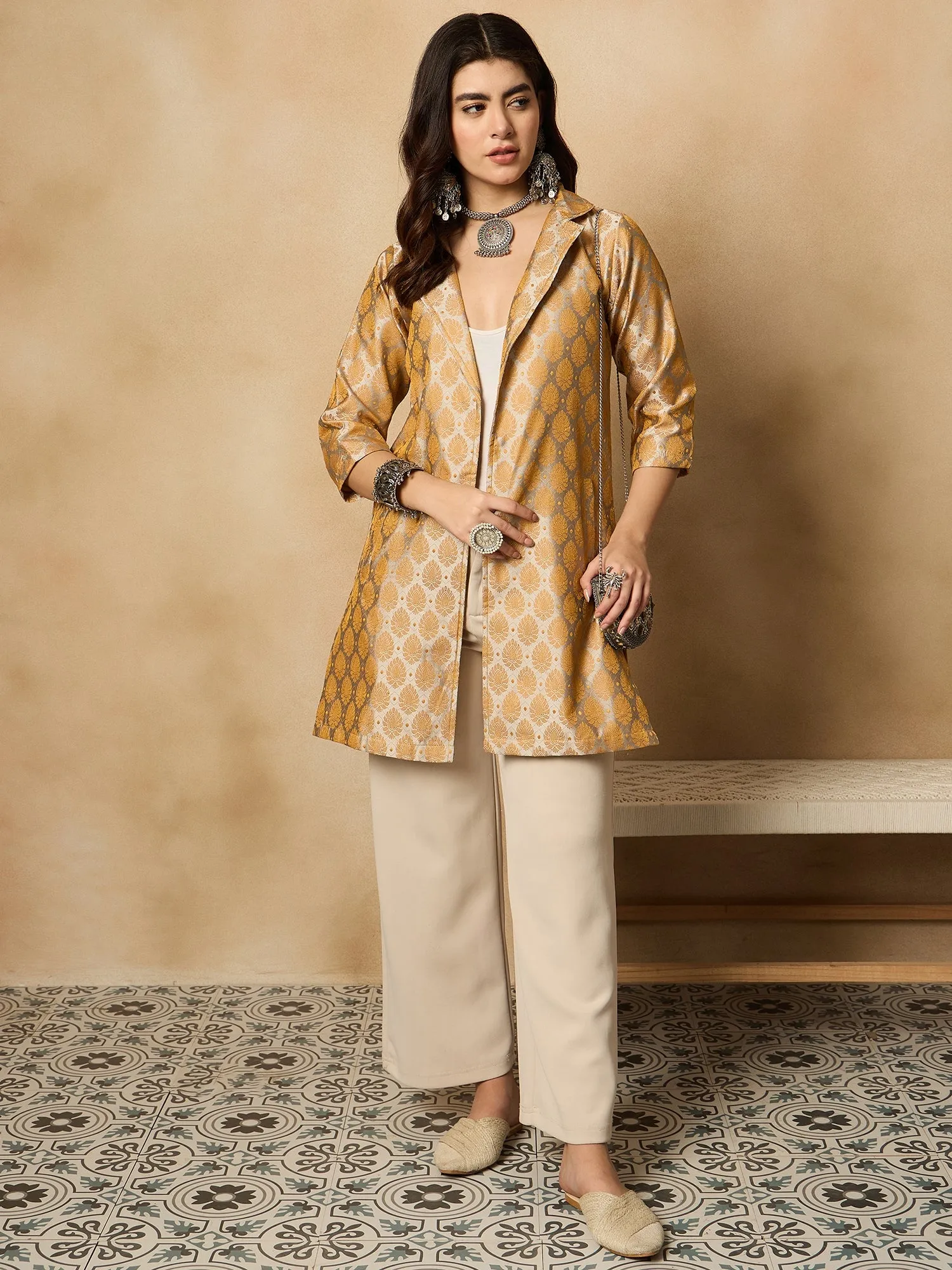 Light Grey Jacquard Jacket