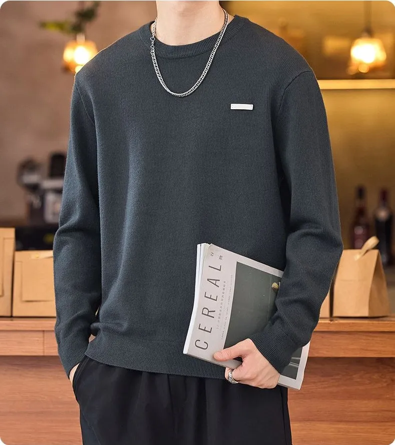 Lightweight High Street Men's Jumper with Label Detailing