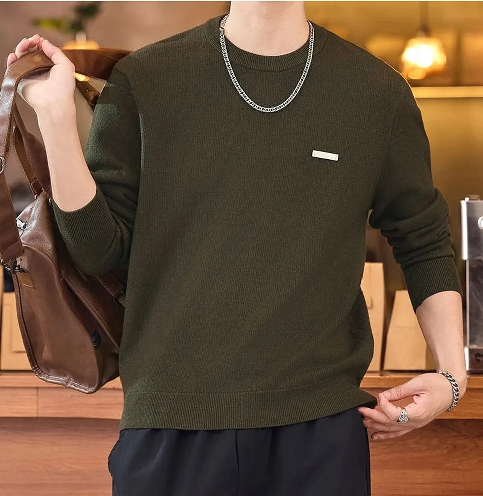 Lightweight High Street Men's Jumper with Label Detailing