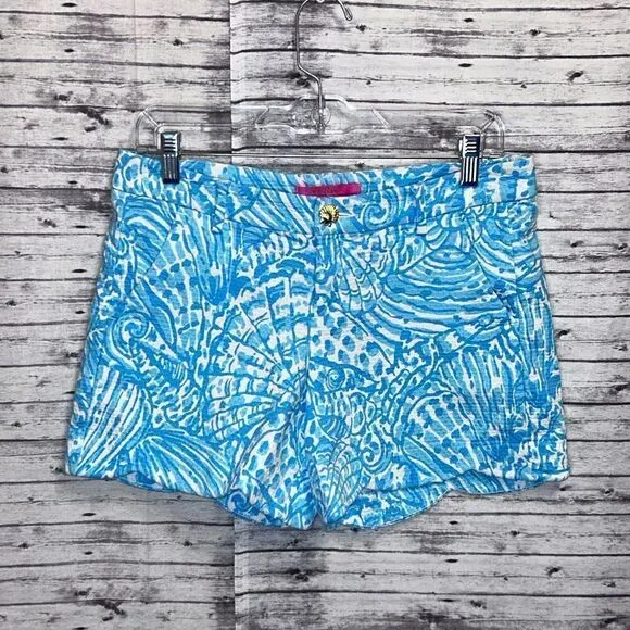 Lilly Pulitzer Palmita Stretch Shorts Sea Cups