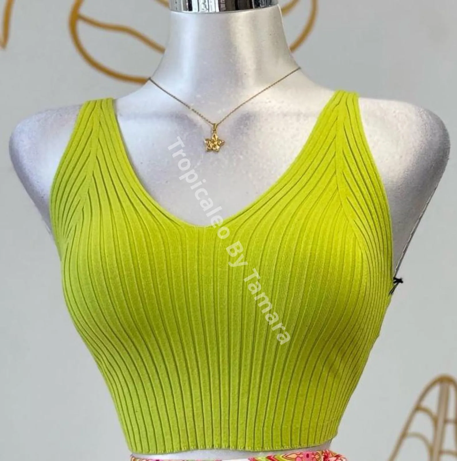 Lime Ribbed Tank Top