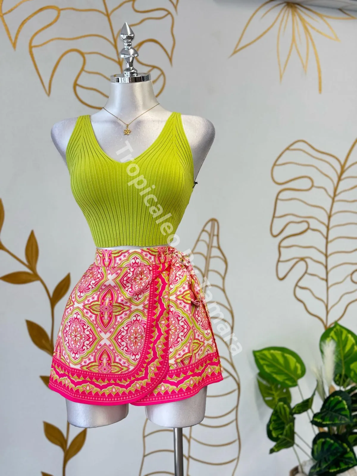 Lime Ribbed Tank Top
