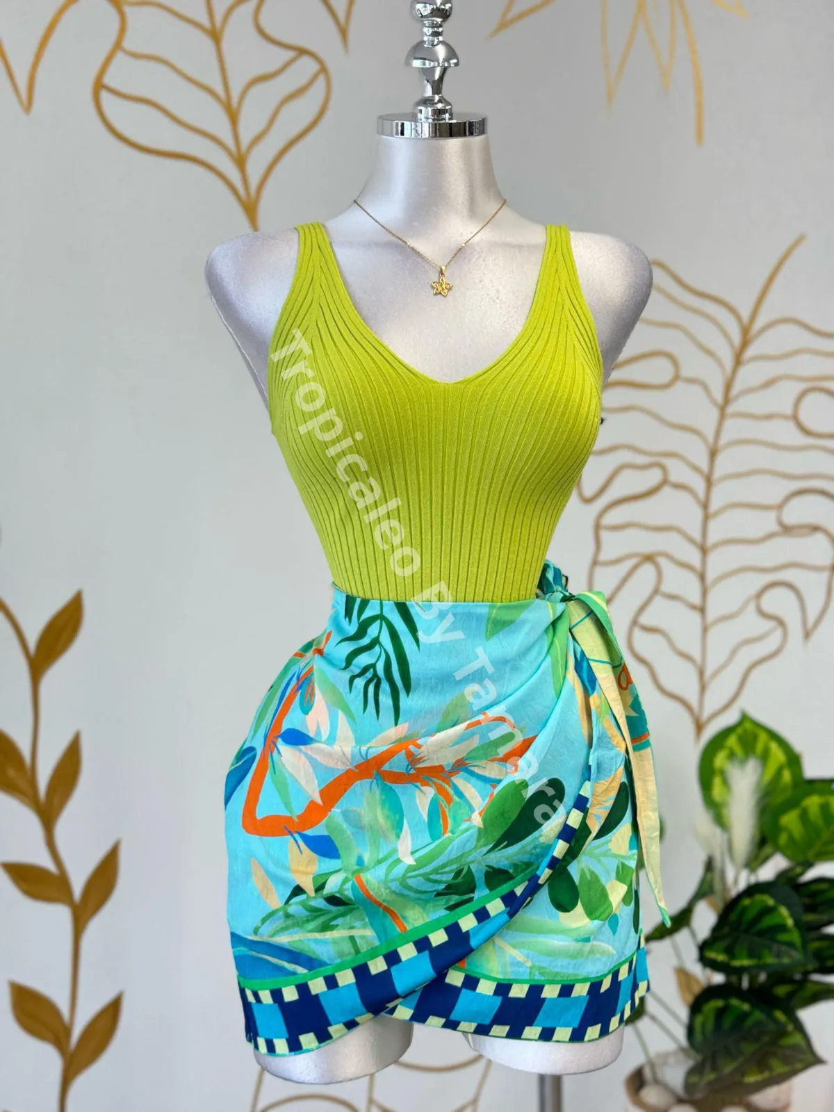 Lime Ribbed Tank Top