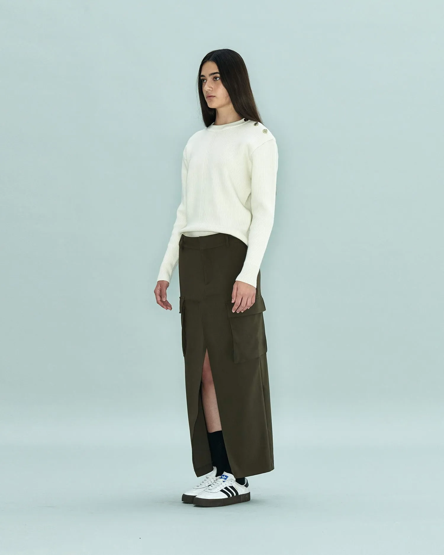 Line Sweater with Buttons