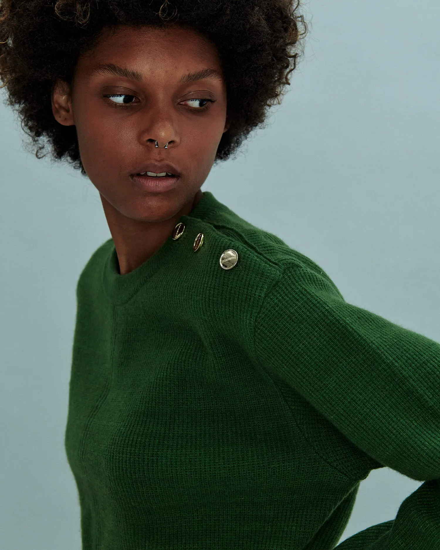 Line Sweater with Buttons