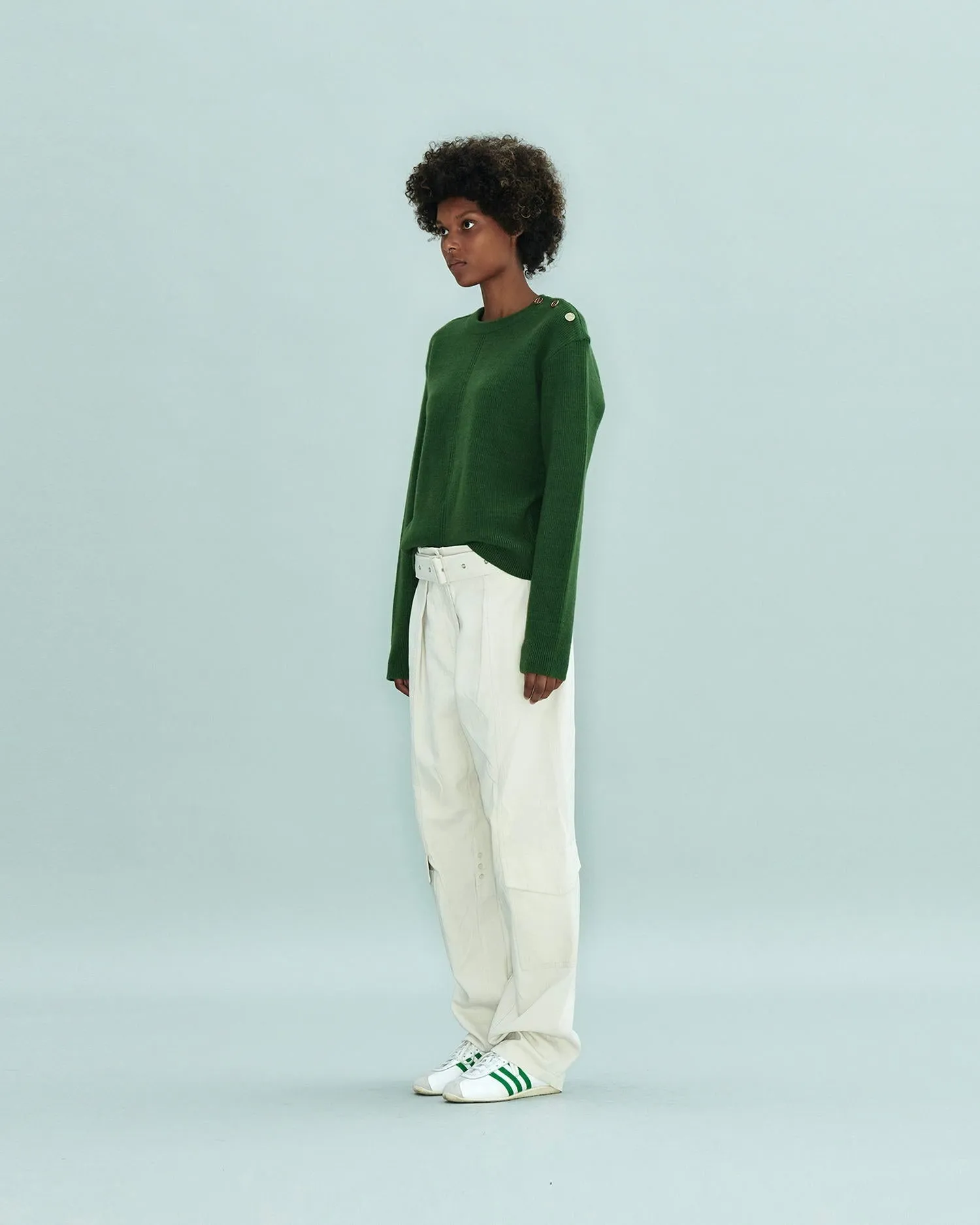 Line Sweater with Buttons