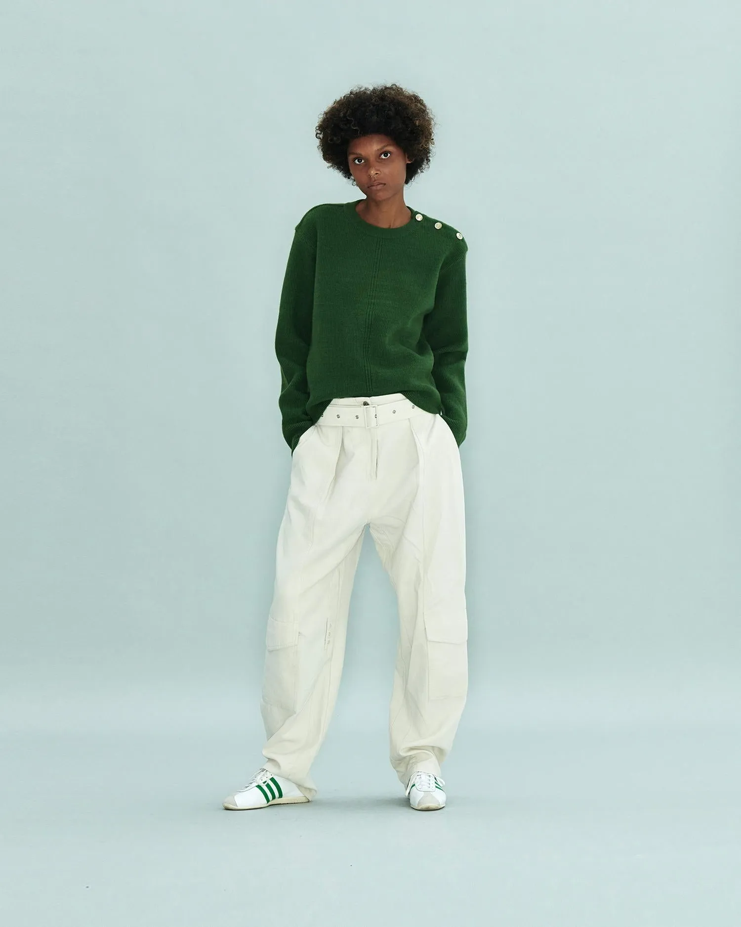 Line Sweater with Buttons