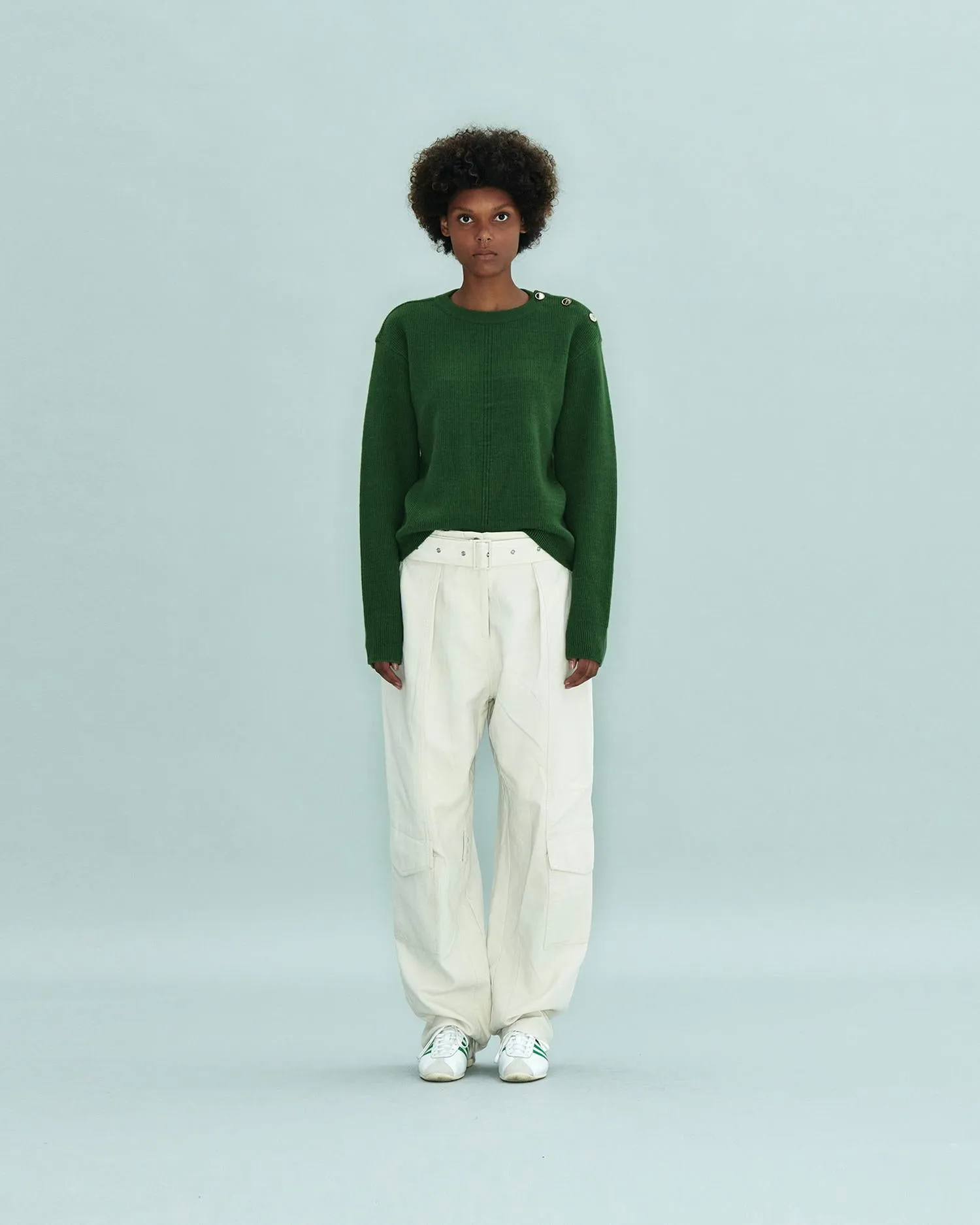 Line Sweater with Buttons