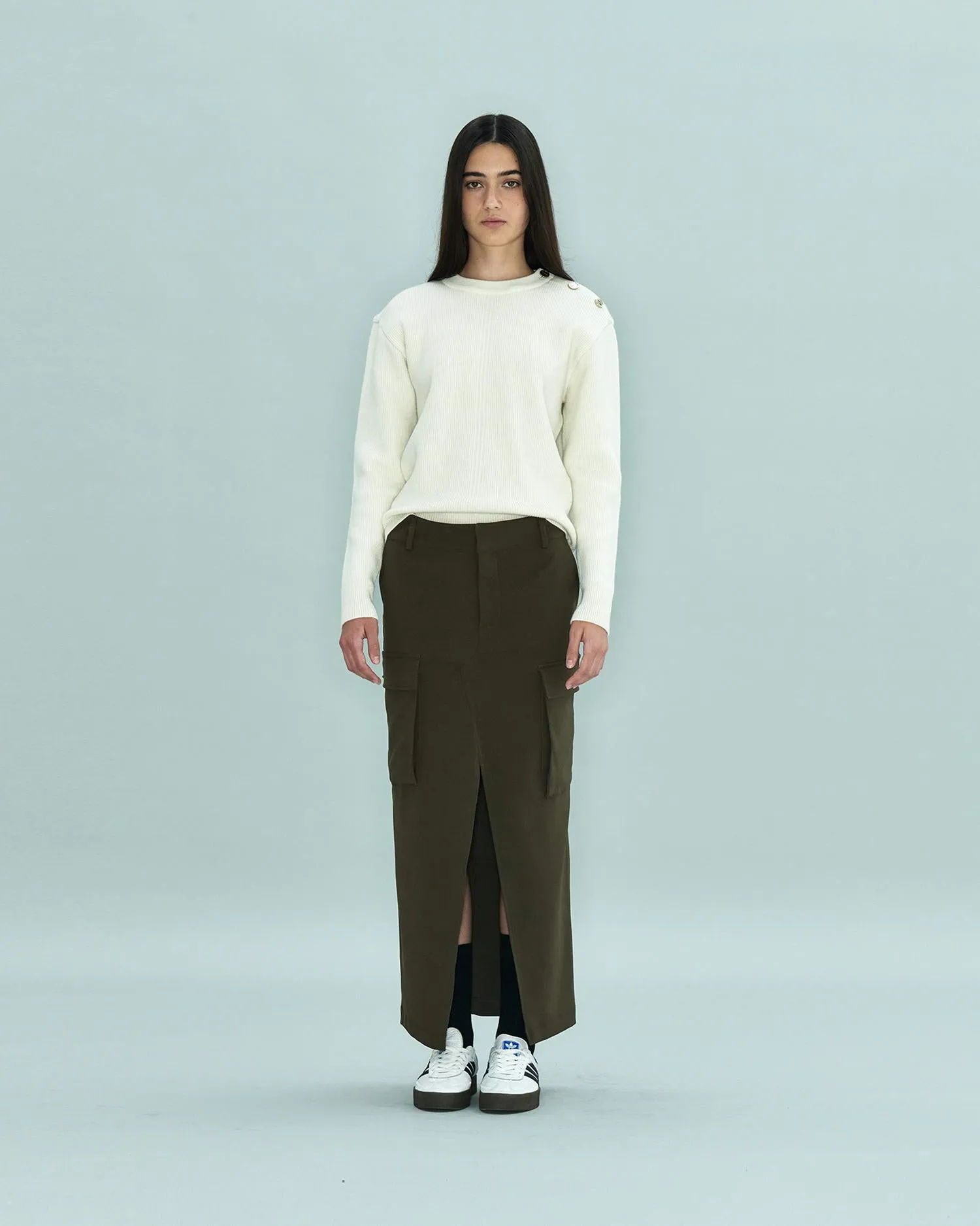 Line Sweater with Buttons