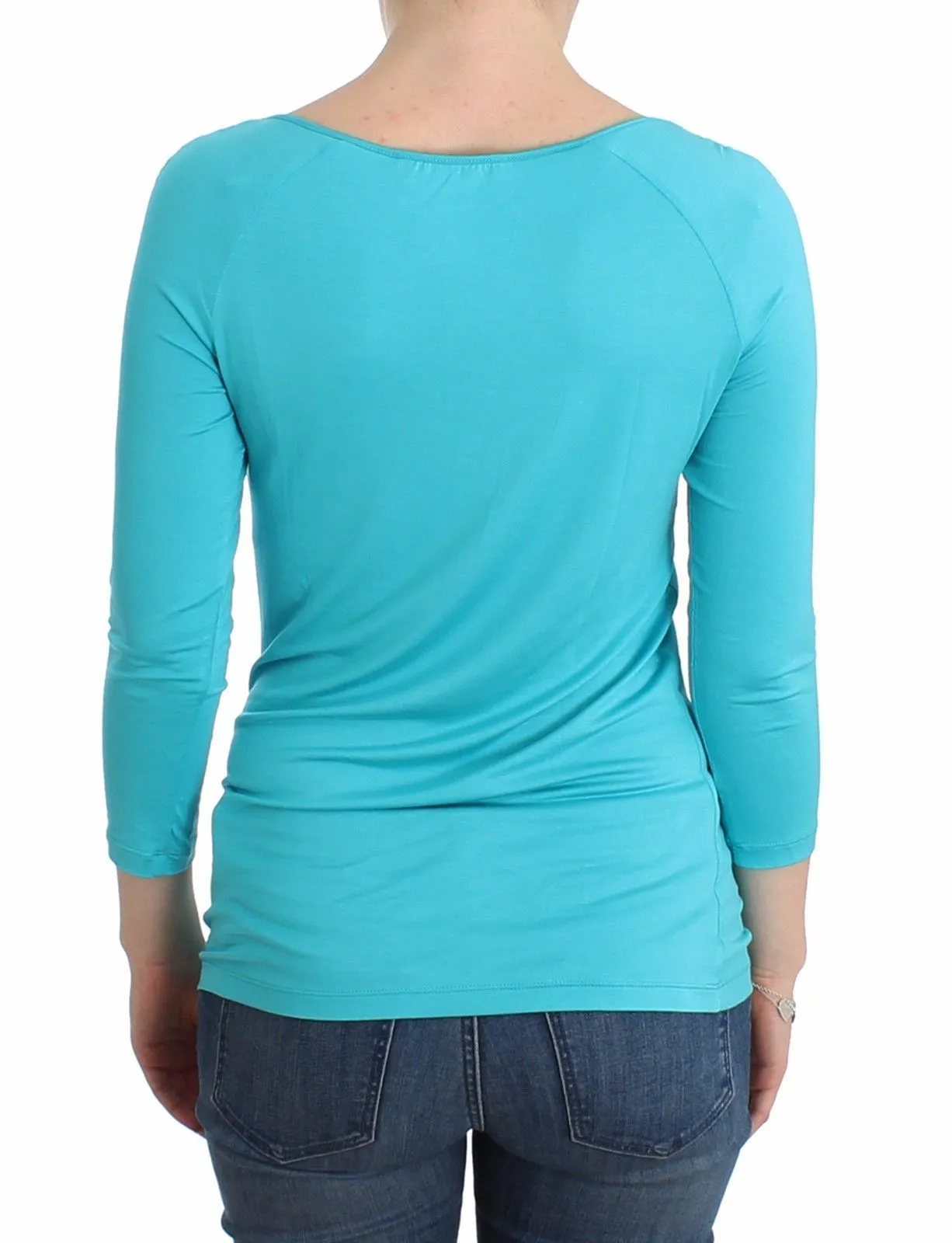 Lingerie Blue Top Blouse Jumper Modal Solid